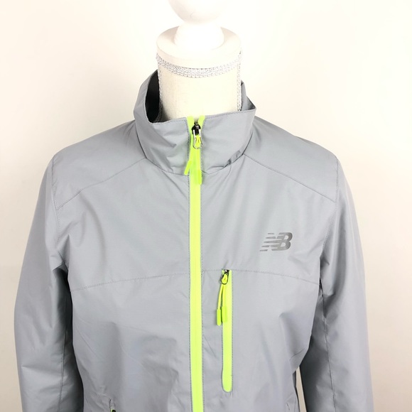 New Balance Zip Windbreaker Silver Jacket - Picture 3 of 8